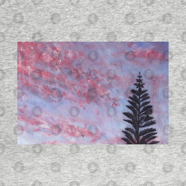fluffy sunset and tree by LeighsDesigns